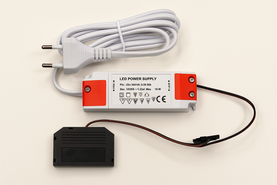 Led-trafo 12V/15W för LED-spot 1,5W (fast ljus)