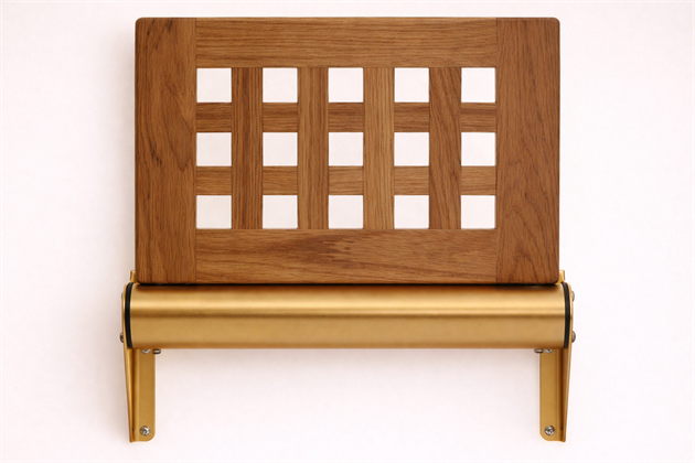 Folding seat Locus Rutan Oak 400 mm "brass" fittings EN81-70(oiled)