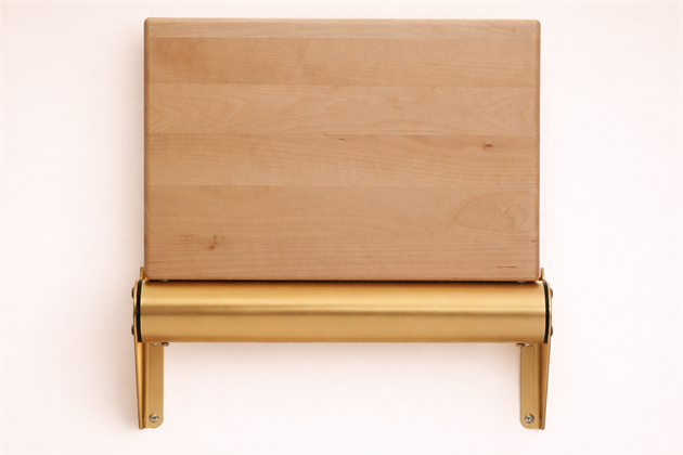 Folding seat Locus Plattan Birch 400 mm "brass" fittings EN81-70 (lacquered)