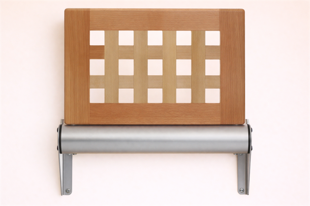 Folding seat Locus Rutan Beech/Birch 400 mm al fittings "natural" EN81-70 (lacqu