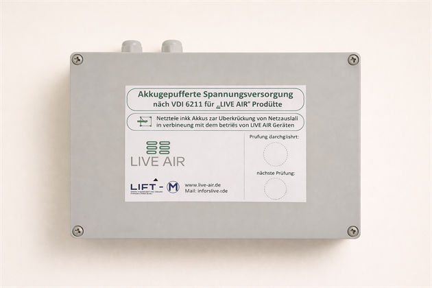 Live Air luftrening, Backup-battteri (UPS)