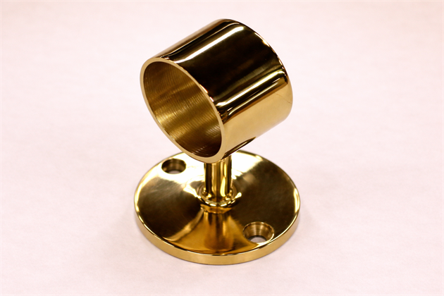 Rak hållare i mässing till Ø38mm med stoppskruv