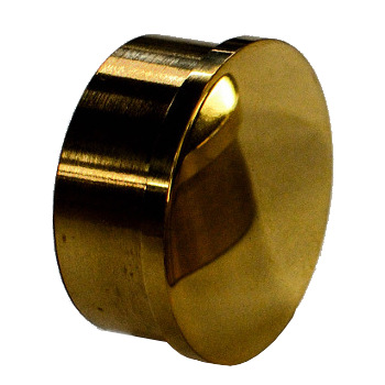 Flat end cap, brass for 38mm